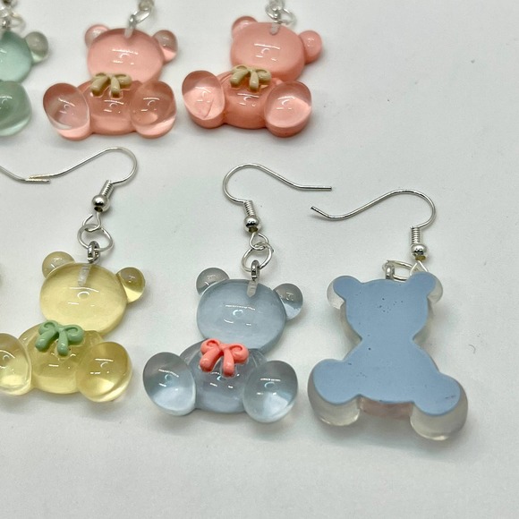 Teddy Bear Earrings - Gender Reveal Earrings - Baby Shower Earrings - DDLG Earri - Picture 5 of 10